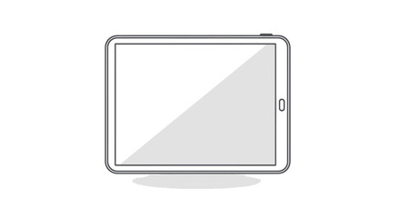 Minimalist Digital Tablet Device Illustration with Blank Screen.