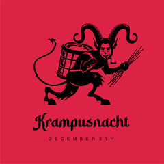 vector merry krampus poster template