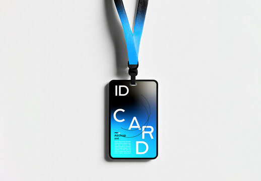 ID Card Mockup with Lanyard