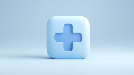 Obraz premium 3D Blue Medical Cross Icon