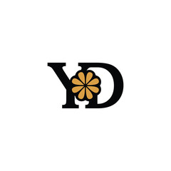 DY, YD Flower Abstract initial monogram letter alphabet logo design