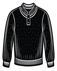 The warm, casual men's cotton pullover sweater is isolated on a white background, perfect for fashion and winter apparel design © Shammi