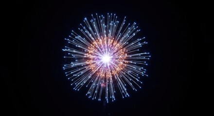 Fototapeta premium Abstract blue and orange explosion on black background