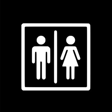 wc door plate symbols, black silhouette sign, symbol, vector, art