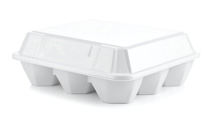 White Styrofoam egg carton, isolated