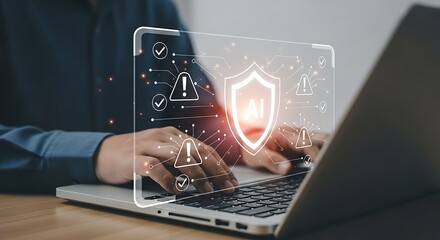 Artificial intelligence cybersecurity: Enhanced protection with digital security shield for threat detection and data integrity assurance while working.