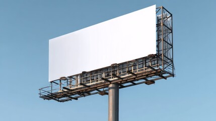 Blank billboard against a clear sky