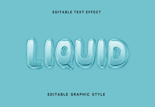 Blue Water Text Effect Liquid Bubble Font