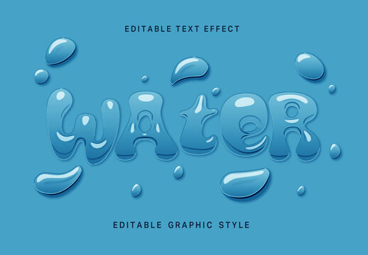 Blue Water Drops Text Effect Liquid Splash Font