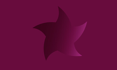 "Minimalist Abstract Five-Pointed Starfish Shape with Subtle Gradient on a Deep Magenta Background"