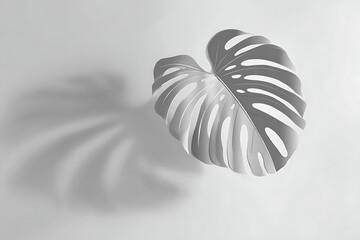 Monstera leaf shadow vector illustration on a white background