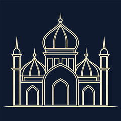 Mosque Silhouette vector icon