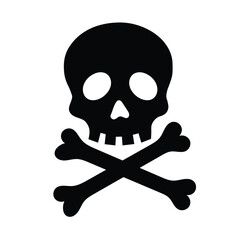 Danger's Mark: A stark black skull and crossbones graphic, a universal symbol of danger, warning, and mortality. 