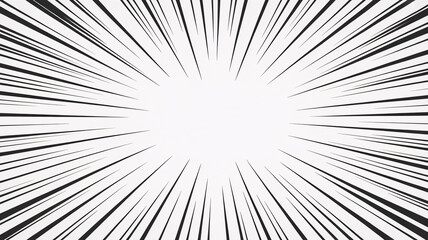 Explosion effect with radial lines emanating from the center, isolated on white background