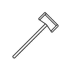 Outline drawing of a mallet tool silhouette