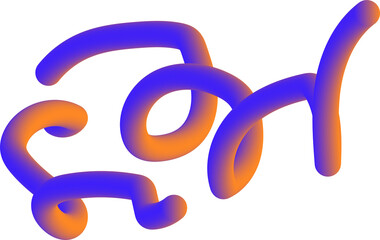 Fototapeta premium Abstract 3d swirl of purple and orange gradients abstract art