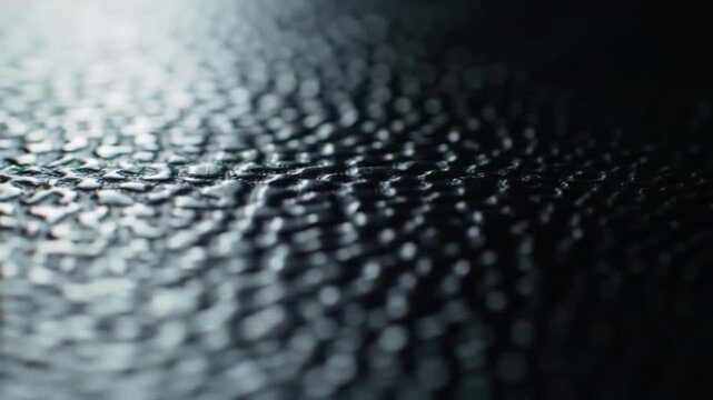 Abstract close-up of a dark, bumpy textured surface with selective focus and dramatic lighting.