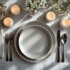 Wedding table decoration with white roses high resolution picture