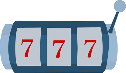A vibrant slot machine displays three matching sevens, symbolizing a big win. The playful design captures the excitement of gambling in a casino.