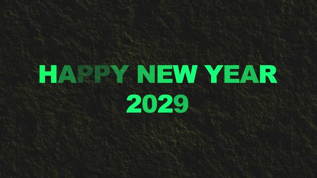 Happy New Year 2029 Text on Dark Textured Background greeting celebration