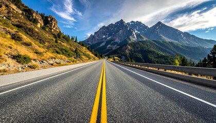 Naklejka premium Scenic Mountain Road Trip Adventure.