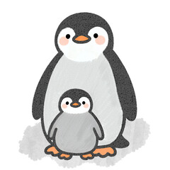 penguin on snow
