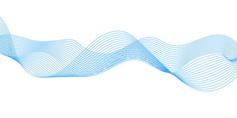 Abstract blue wave line background. Abstract modern background with blue wavy lines and particles. Technology backdrop. 