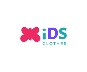 Kids Clothes Logo Design  Playful Butterfly Brand Mark