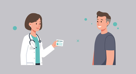 Doctor handing a patient a medical record