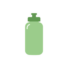 Minimalist Flat Design Green Sports Water Bottle Vector Illustration