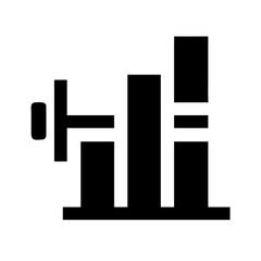 Vector art of silhouette of an industrial plant with chimneys emitting smoke, represents manufacturing, pollution, or energy production in a simple design