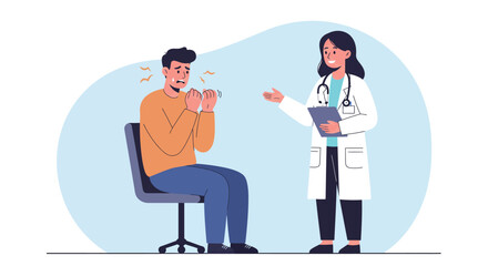 Doctor Consultation with Patient Assessing Health Concerns and Providing Medical Advice