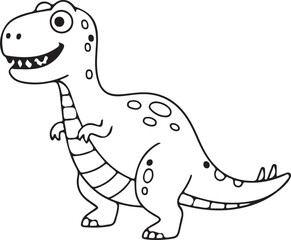 A cute minimalist dinosaur vector illustration Designed in flat style with clean outlines, smooth curves, and simple shapes.