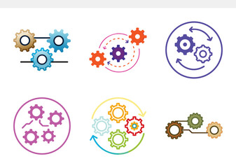 Algorithm Gear Icon &ndash; AI, Machine Learning, Technology Cogwheel Symbol Vector