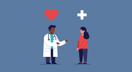 Dedicated Healthcare Professional Offering Compassionate Medical Advice and Consultation to a Patient, Highlighting Wellness, Support, and Accessible Health Services