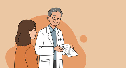 Doctor Explaining Prescription to Patient Illustration