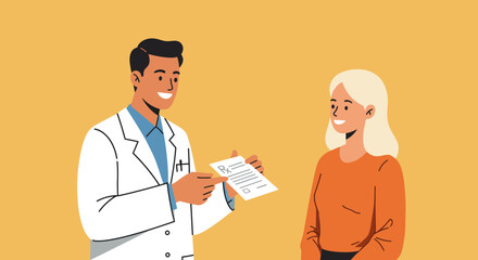 Medical Consultation Doctor Explaining Prescription to a Patient for Health and Wellness