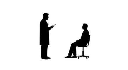 Medical Consultation Doctor Examining Patient Silhouette