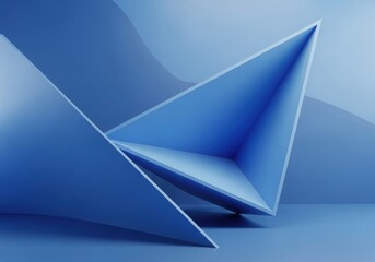 Illustration of abstract blue geometric shapes creating a modern and minimalist background