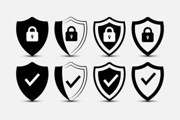 Obraz premium Protection Icon Set, Cyber Protection Icon Set