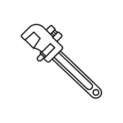 Illustration of a wrench outline art silhouette
