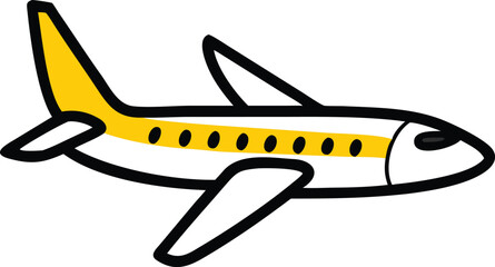 Doodle outline icon of an airplane