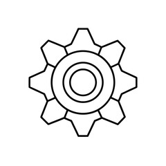 Outline drawing of a gear wheel silhouette