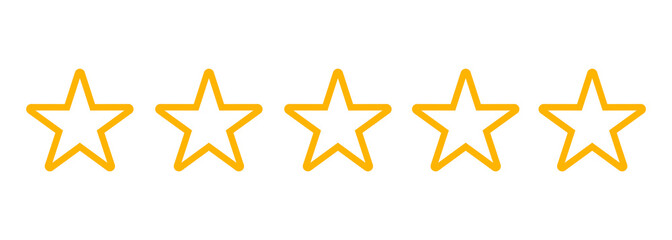 golden 5 five stars rating concept flat product and service rate concept