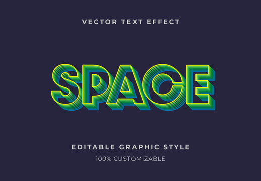 Green And Blue Layered Isometric 3D Text Effect Outline Stacked Font
