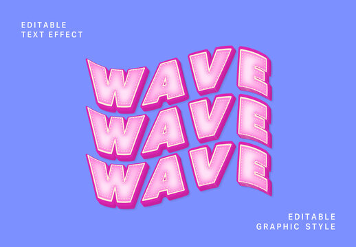Pink Warped 3d Text Effect Curved Groovy Font