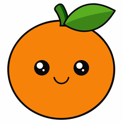 Fresh orange fruit vector illustration with simple bright design vector illustration