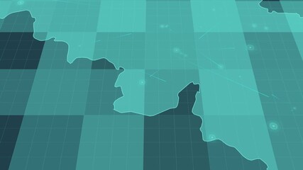 Futuristic Holographic Map of Belgium – Digital Polygon Territory Visualization on 3D Grid, Communication - Powered by Adobe