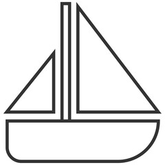 black outline boat icon