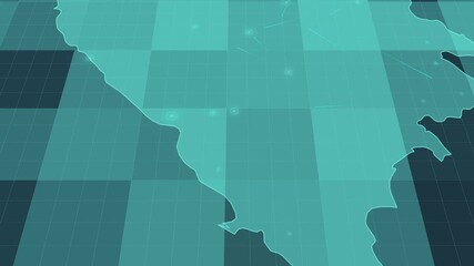 Futuristic Holographic Map of Bosnia and Herzegovina – Digital Polygon Territory Visualization on 3D Grid, Communication  - Powered by Adobe